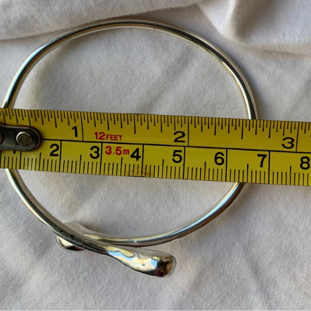 Vintage Sterling Silver Solid Stacker Bangle Brac… - image 3